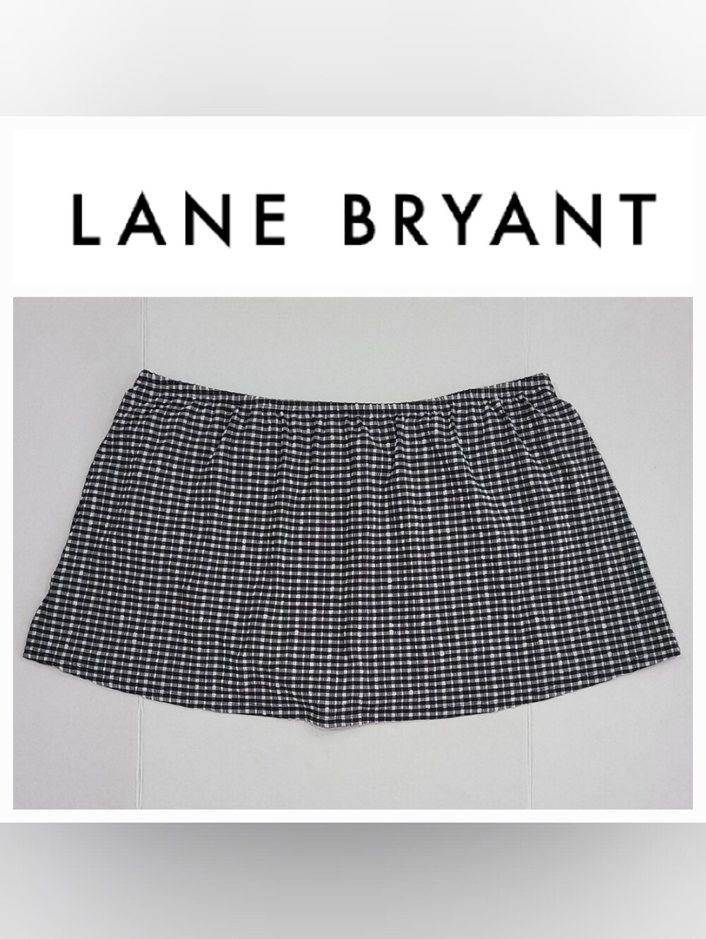 Lane Bryant Swim Skirt Sz 24 NWT Black/White Gingham